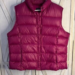 Lands' End Women's Goose Down Puffer Vest in Raspberry XL 18 20